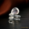 Bague anneau vintage « Śheṣha» en Argent et Quartz rose-5