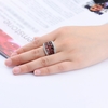 HUTANG-Anneaux-De-Mariage-Naturel-Grenat-Topaze-Pierre-Gemme-Massif-925-Sterling-Bague-En-Argent-Pierre