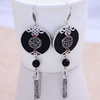 GQTORCH-925-Sterling-Argent-Gland-Boucles-D-oreilles-Avec-Truelove-Noeud-Exquis-Naturel-Noir-Onyx-Pierre
