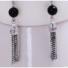 Boucles d’Oreilles Ethniques « Śrīvatsa » en Onyx noir et Argent-5