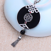 GQTORCH-925-Sterling-Argent-Gland-Pierres-Pr-cieuses-Pendentif-Amour-noeud-Noir-Onyx-Pierre-Naturelle-Pendentif