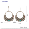 Boucles d’Oreilles Ethniques « Sītā » style Bohème- Ancrage-Dimensions
