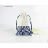 Pochette « Almora » 100 % Coton - 10x11 cm imprimé Fleurs bleues