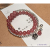 Bracelet Ethnique « Sthāpāti » en Argent Sterling et Quartz rose-3