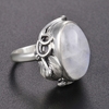 Authentique-925-En-Argent-Sterling-Naturel-Pierre-de-Lune-Cru-Anneaux-Pour-Femmes-Hommes-11x17mm-Grosses