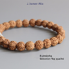 Bracelet Ethnique « Oṃ maṇipadme hūṃ » Rudraksha et Perle de prière-6