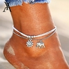 Vintage-m-ltiples-capas-pulseras-para-las-mujeres-Retro-elefante-colgante-sol-pie-joyer-a-descalzo
