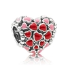 Nouvelle-925-Perles-En-Argent-Sterling-Charme-Ajour-Rose-et-Rouge-mail-clat-De-L-amour