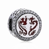 Nouvelle-925-Perles-En-Argent-Sterling-Charme-Chinois-Dragon-Et-Phoenix-Chanceux-Avec-Cristal-Perle-Fit