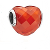 Charm Bohème « Rāvaṇa » Coeur rouge facetté en Argent Sterling-2.2