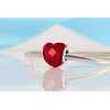 Charm Bohème « Rāvaṇa » Coeur rouge facetté en Argent Sterling-5