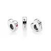 Nouvelle-925-Perles-En-Argent-Sterling-Charme-Vous-et-Moi-Deux-Coeurs-Avec-Rouge-Cubique-Zircone
