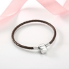 100-Bracelets-de-corde-en-cuir-v-ritable-marron-925-femmes-en-argent-Sterling-tissent-des