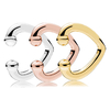 Authentique-925-Sterling-argent-boucle-d-oreille-Rose-or-ouvert-coeur-oreille-manchette-boucle-d-oreille