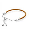 Bracelet de cuir « Rājā » chaîne coulissante en Argent-4