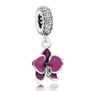 100-v-ritable-925-argent-Sterling-charmes-violet-et-blanc-orchid-e-Dangle-charmes-Fit-Original
