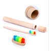 Brosse à dents de voyage + Boîte cylindre en Bambou naturel-13