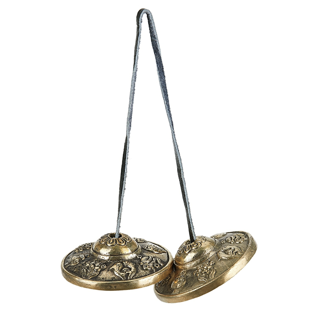 SPMI-Tib-tain-Tingsha-Cymbales-6-2-cm-8-Chanceux-Symboles-En-Relief