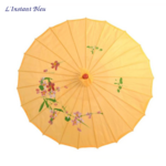 Ombrelle  «Varṣās » en Bois de Bambou et tissu soyeux-9