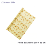 Film alimentaire « Bee’sWrap » – En Rouleau 100 x 33 cm- Fleurs et Abeilles.1