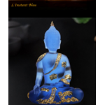 Statue «Bouddha Bleu» assis - 16cm-9.1