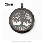 Pendentif diffuseur dHuiles essentielles-Arbre de vie avec chaine-Noir