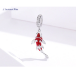 Charm Feng shui « Matsyāka » Carpe Koï en Argent Sterling-1.2