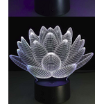 Lampe Led Hologramme «Fleur de Lotus » Blanc