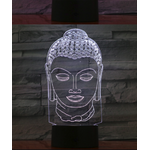 Lampe Led Hologramme Tête « Bouddha Sakyamuni » Blanc