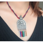 Collier Ethnique « Nāḍis » en Argent Tibétain et Perles de rocaille-12