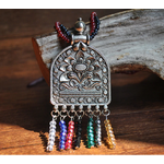 Collier Ethnique « Nāḍis » en Argent Tibétain et Perles de rocaille-13