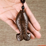 Sortie-d-usine-tib-tain-ethnique-ancien-bijoux-chanceux-poisson-pendentif-en-bois-Vintage-collier-Long