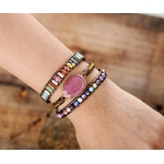 Bracelet-en-cuir-avec-pierres-Multi-couleur-perles-naturelles-cristal-tissage-d-claration-Art-Bracelet-cadeaux