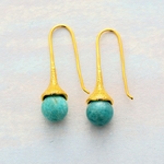 Lapis-Lazuli-boucles-d-oreilles-goutte-pour-les-femmes-ton-or-Unique-mode-pierre-boucle-d