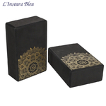 Lot de 2 Briques de Yoga « Pratyāhāra » Noir et Or-7.1