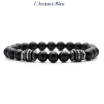 Bracelets « Raksḥastāl » Hématite et Obsidienne noire-polie-8mm.1