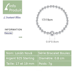 Bracelet boules « Lokāḥ Novā » en Argent, Fermoir Boule à cliquet -11