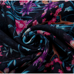 Echarpe Kérala Floral Bleu-Noir-Rose -4