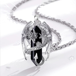 Pendentif  « Nāgarāja » Dragon Spirituel, en Obsidienne -3