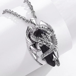 Pendentif  « Nāgarāja » Dragon Spirituel, en Obsidienne -7