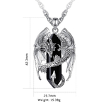 Pendentif  « Nāgarāja » Dragon Spirituel, en Obsidienne -5