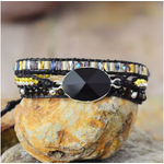 Bracelet bohème « Chapalām » Esprit libre – en Onyx noir-3