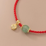 Bracelet Ethnique %22Revatī%22 Perle de Jade Vert-4