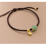 Bracelet Ethnique %22Revatī%22 Perle de Jade Vert-6