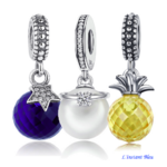 Charms Fantaisie : 7 Charms Argent, Perle ou Cristal- 3 charms