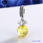 Charms Fantaisie : 7 Charms Argent, Perle ou Cristal- Ananas