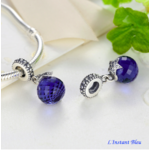 Charms Fantaisie : 7 Charms Argent, Perle ou Cristal- Etoile bleue