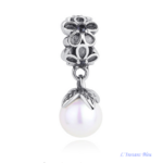 Charms Fantaisie : 7 Charms Argent, Perle ou Cristal- Perle Fleur 2