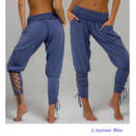 Pantalon de Yoga-Pilate « Sohane »- Bleu turquin