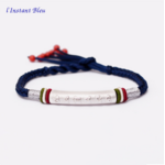 Bracelet« Om Mani Padmé Hûm » Coton et Argent-Bleu royal